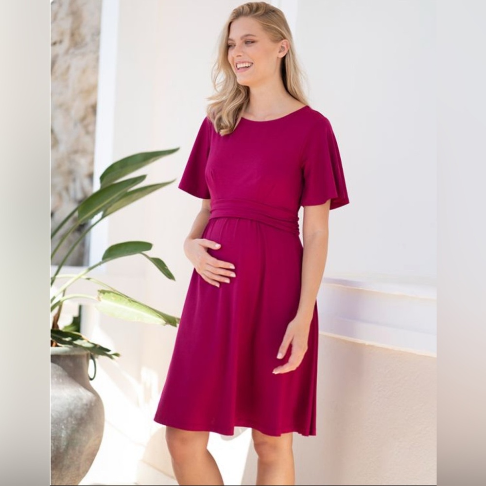 Seraphine Magenta Maternity Dress